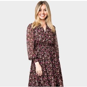 Chiffon ruffle hi-low maxi dress from Gibson look brand new